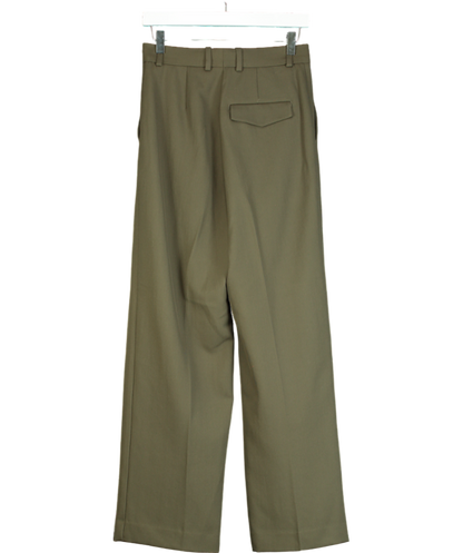 Arket Green Pleated Twill Trousers UK S