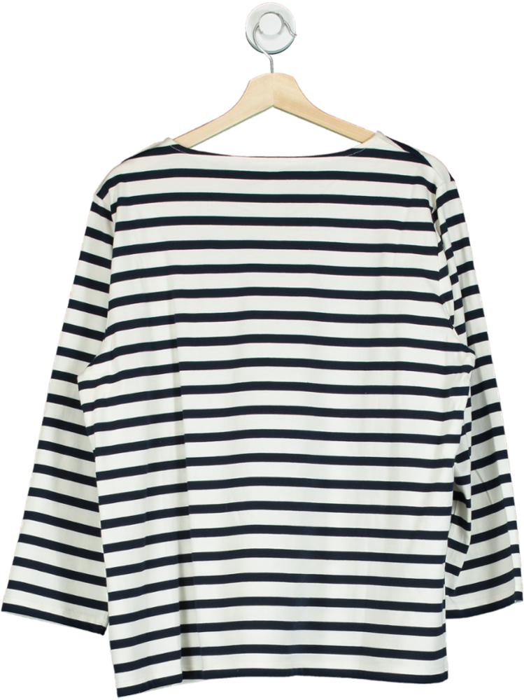 Eleven Loves Navy/White Striped Long-Sleeve Top UK XL