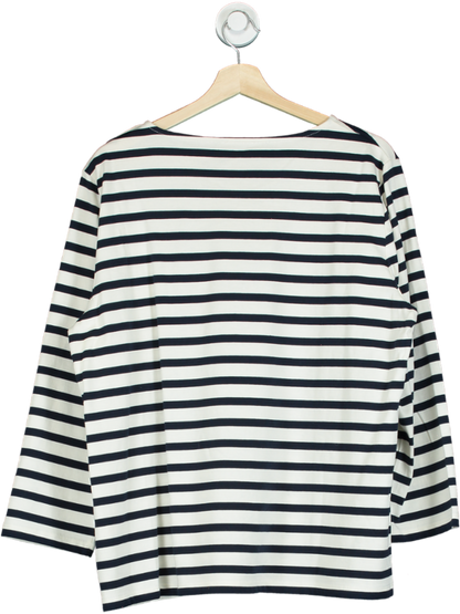 Eleven Loves Navy/White Striped Long-Sleeve Top UK XL