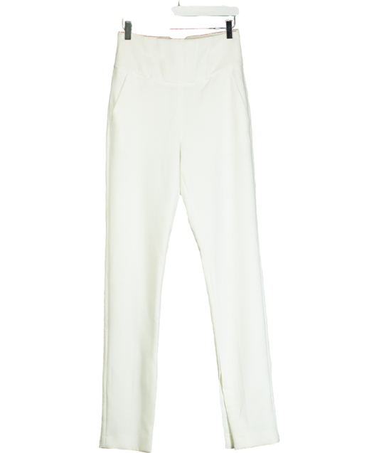 Karen Millen White Structured Waist Straight Leg Trouser UK 6