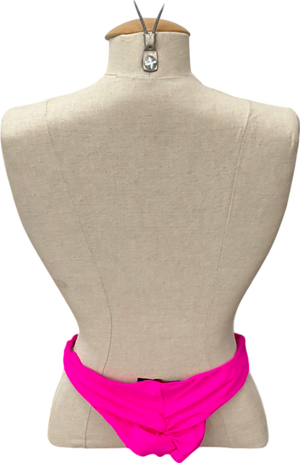 Misspap Crunched Bum Hot Pink Bikini Bottoms UK 8