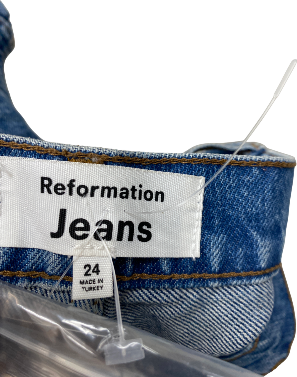 Reformation Blue High Rise Straight Leg Jeans W24