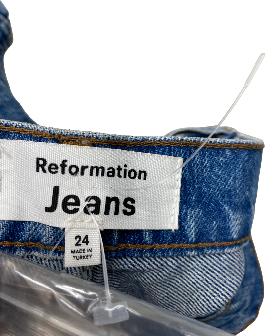 Reformation Blue High Rise Straight Leg Jeans W24