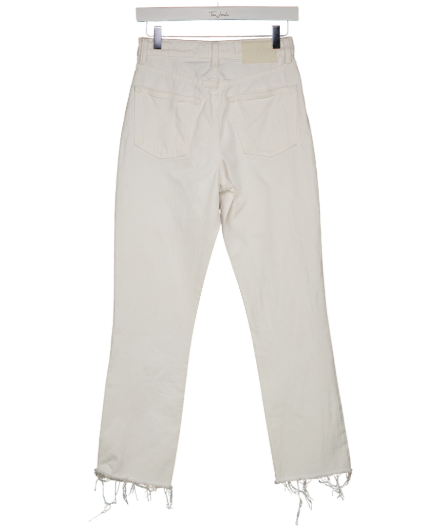 grlfrnd White Karolina High Rise Straight Crop Jeans W24