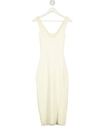 BOA Cream Heavy Ribbed Racer Maxi Dress UK XS