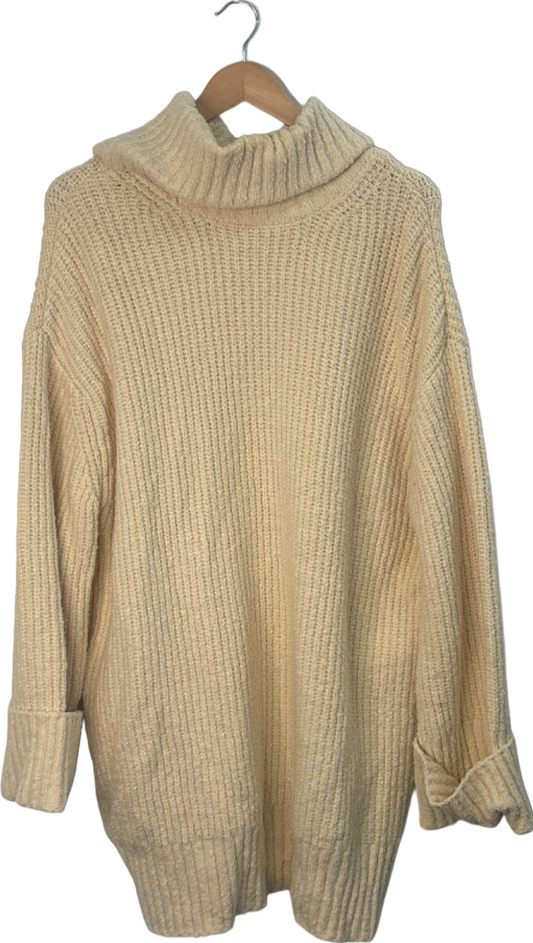 Lovers and Friends Cream Chunky Oversized Turtleneck Jumper M