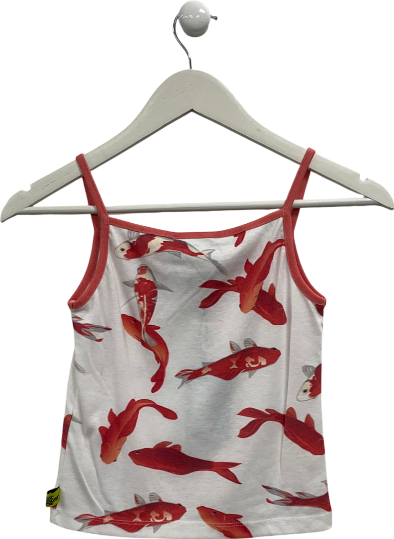 Basic Pleasure Mode White Koi Fish Cami Top UK XS