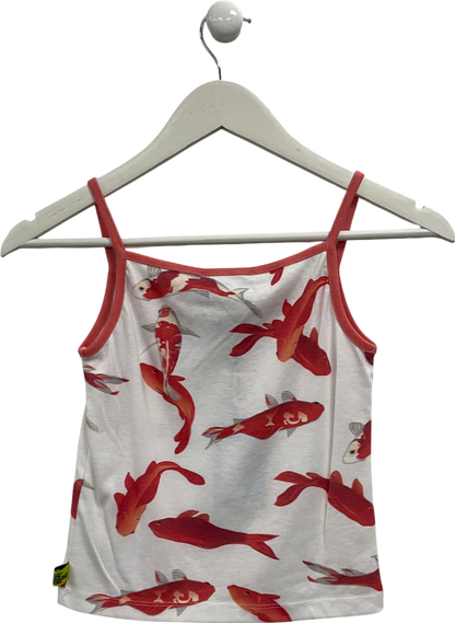 Basic Pleasure Mode White Koi Fish Cami Top UK XS