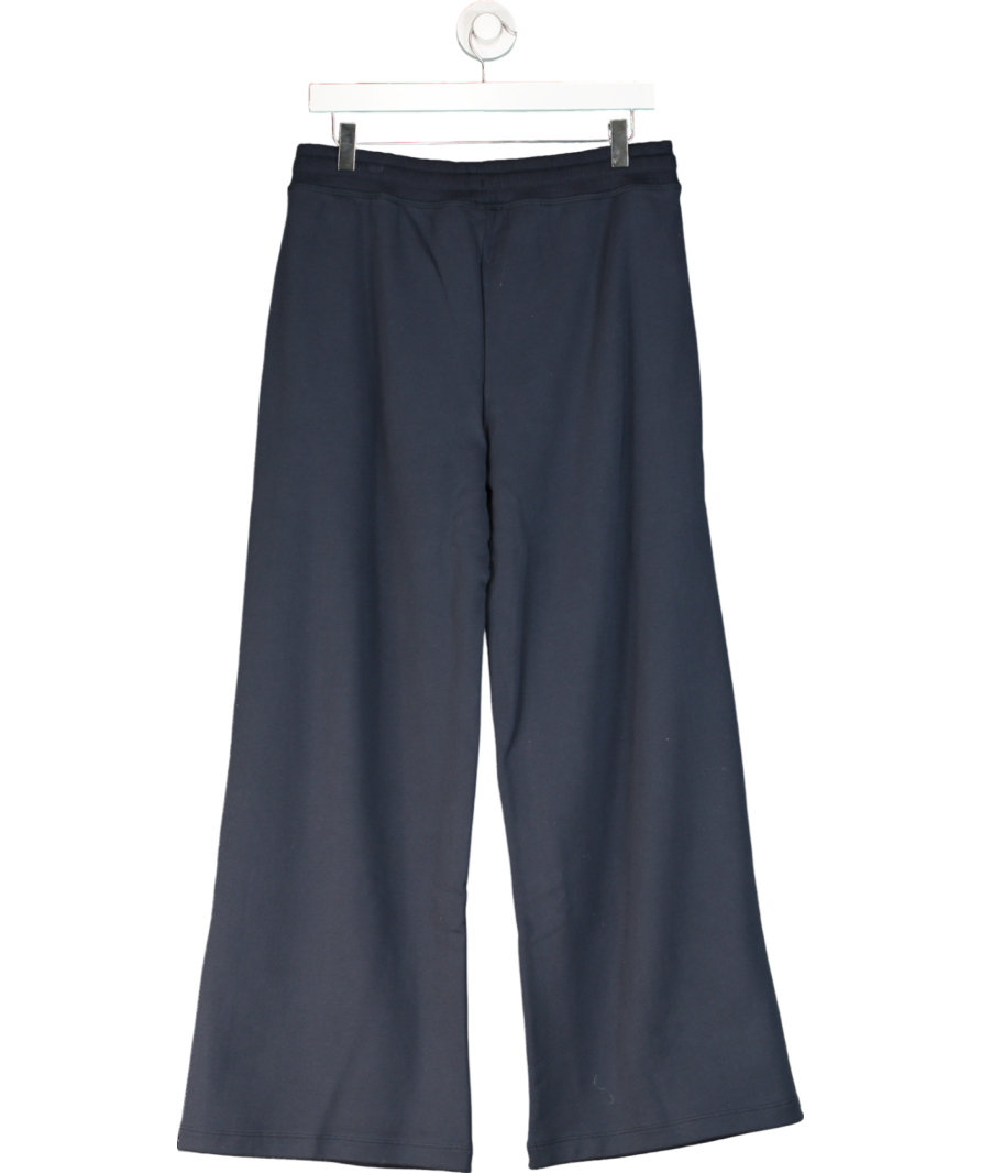 The White Company Blue Organic Cotton Travel Wide Leg Trousers UK M