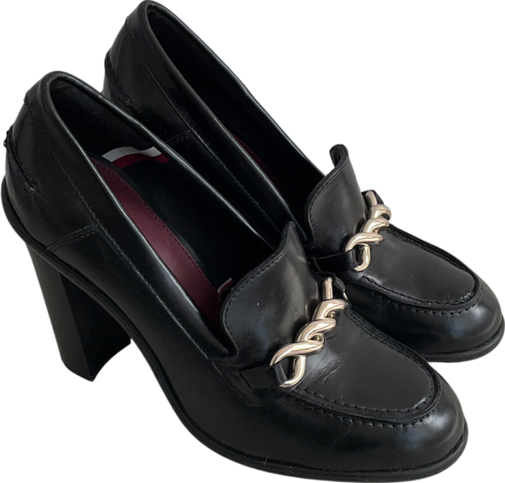 Tommy Hilfiger Black Twist High Heel Loafer UK 7 EU 40 👠