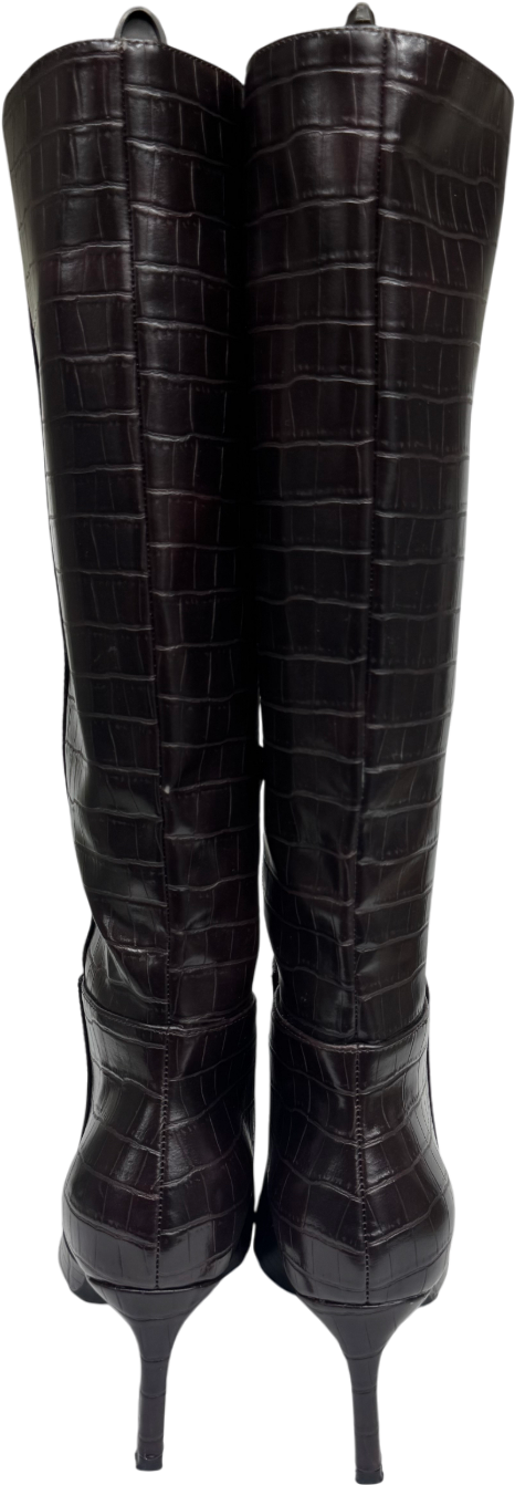 Lefties Purple High-shaft Crocodile-effect Boot UK 6 EU 39 👠