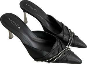 Lamara Black Zola Heeled Mule UK 5 EU 38
