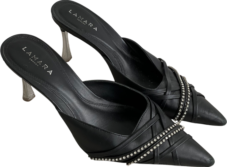 Lamara Black Zola Heeled Mule UK 5 EU 38 👠