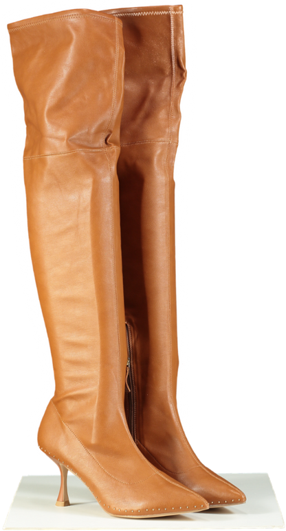 Kurt Geiger Tan Over-the-Knee Stiletto Boots UK 7 EU 40