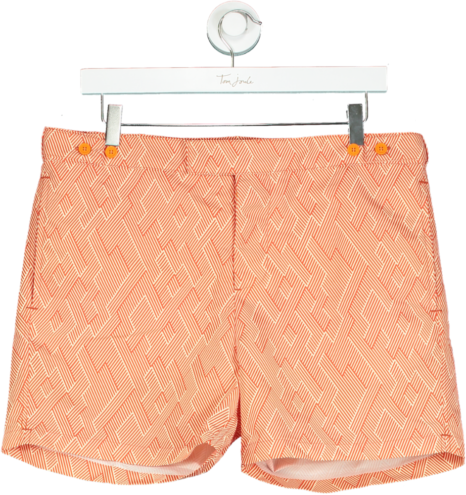 Frescobol Carioca Orange Geometric Swim Shorts UK W32