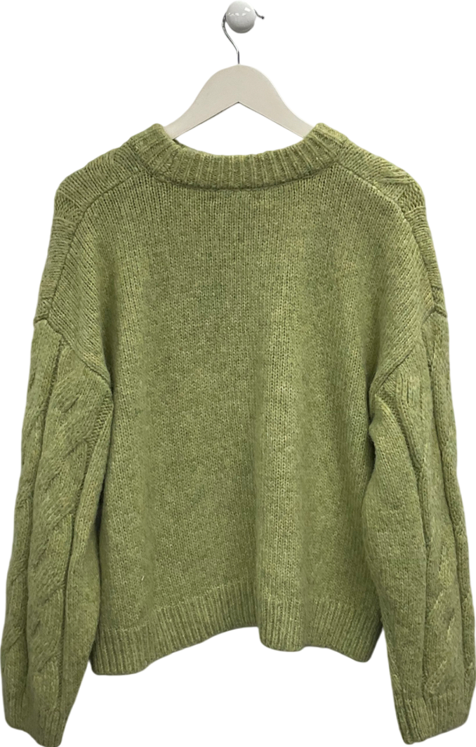 M&S Green Cable Knit Jumper UK L