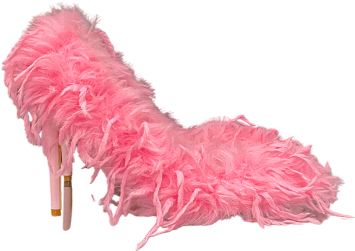 SIMMI Pink Faux Feathered Court Shoes UK 6 EU 39 👠
