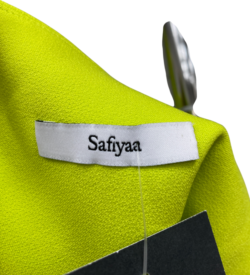 Safiyaa Green Ginevra Long Dress With Embroidered Belt UK 12