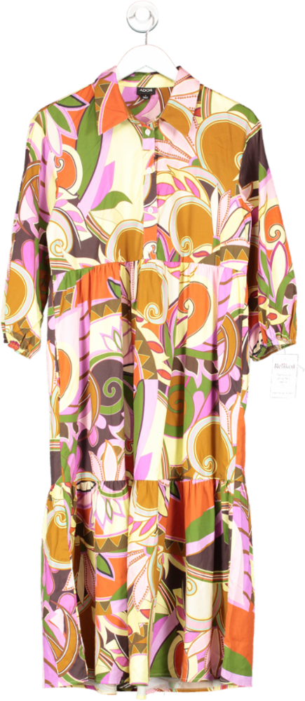 Ador Multicoloured Colourful Shirt Dress UK S