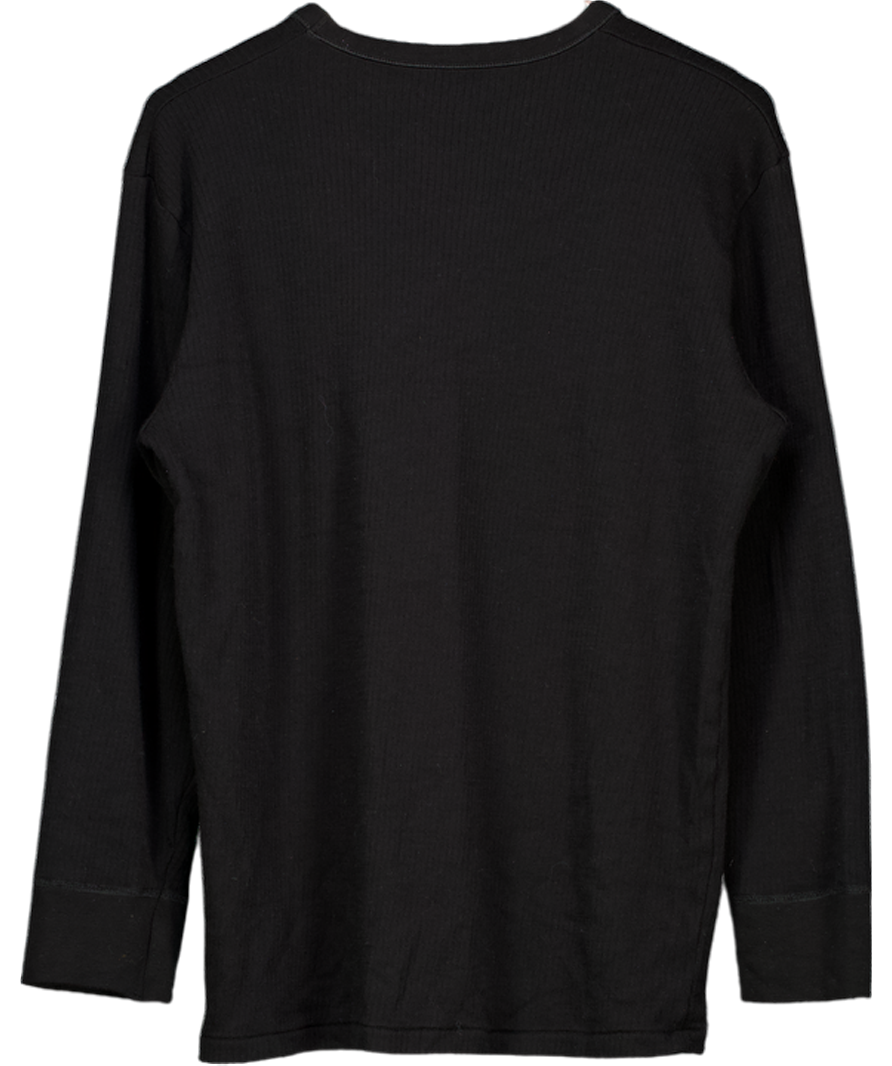 M&S Black Ribbed Thermal Base Layer UK XXL