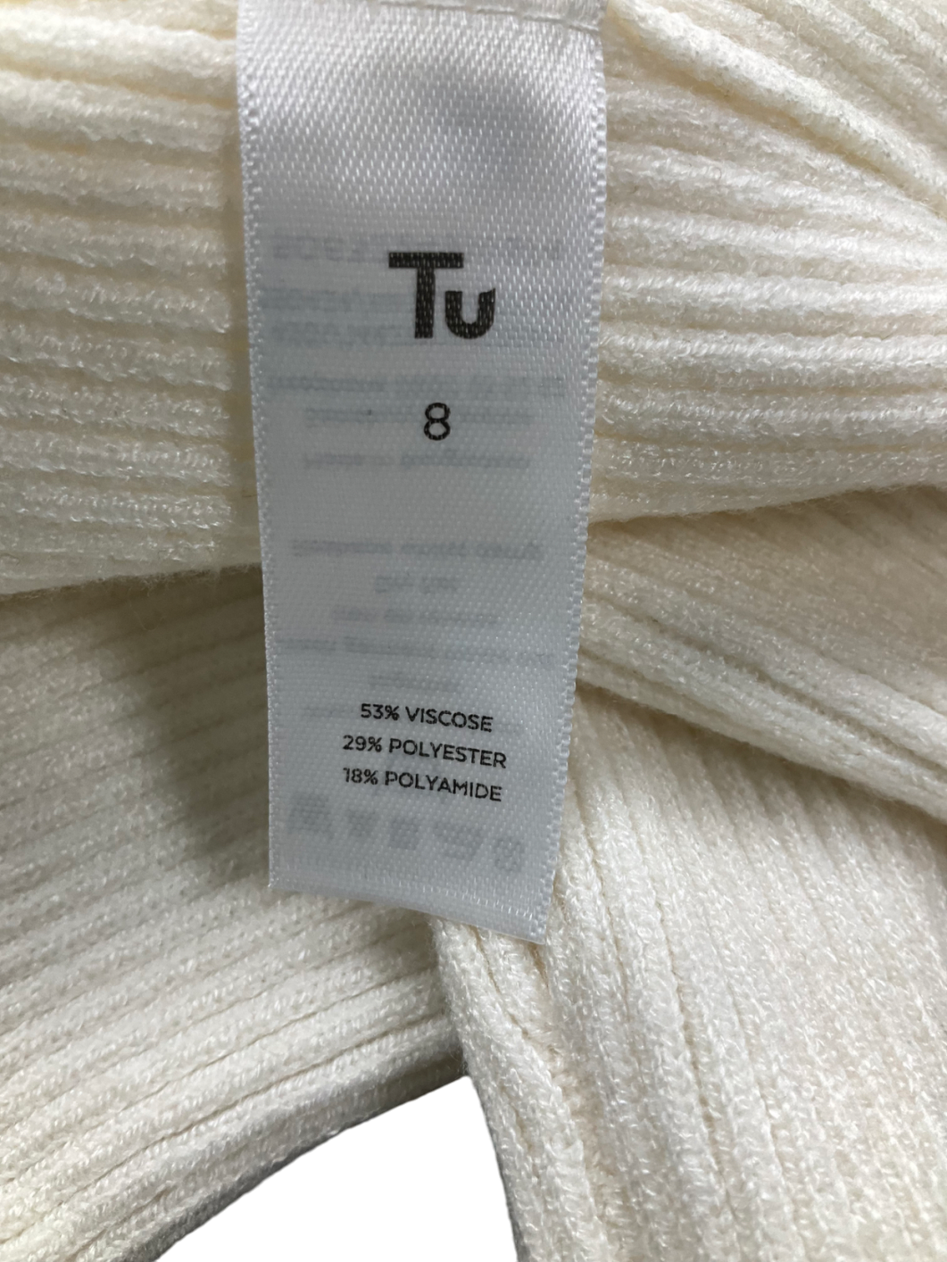 TU Cream Fine Knit Jumper UK 8