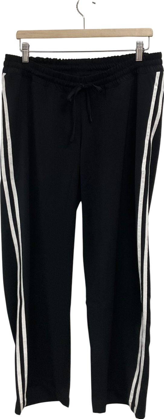 Seraphine Black Contrast Stripe Pull On Trousers UK 10