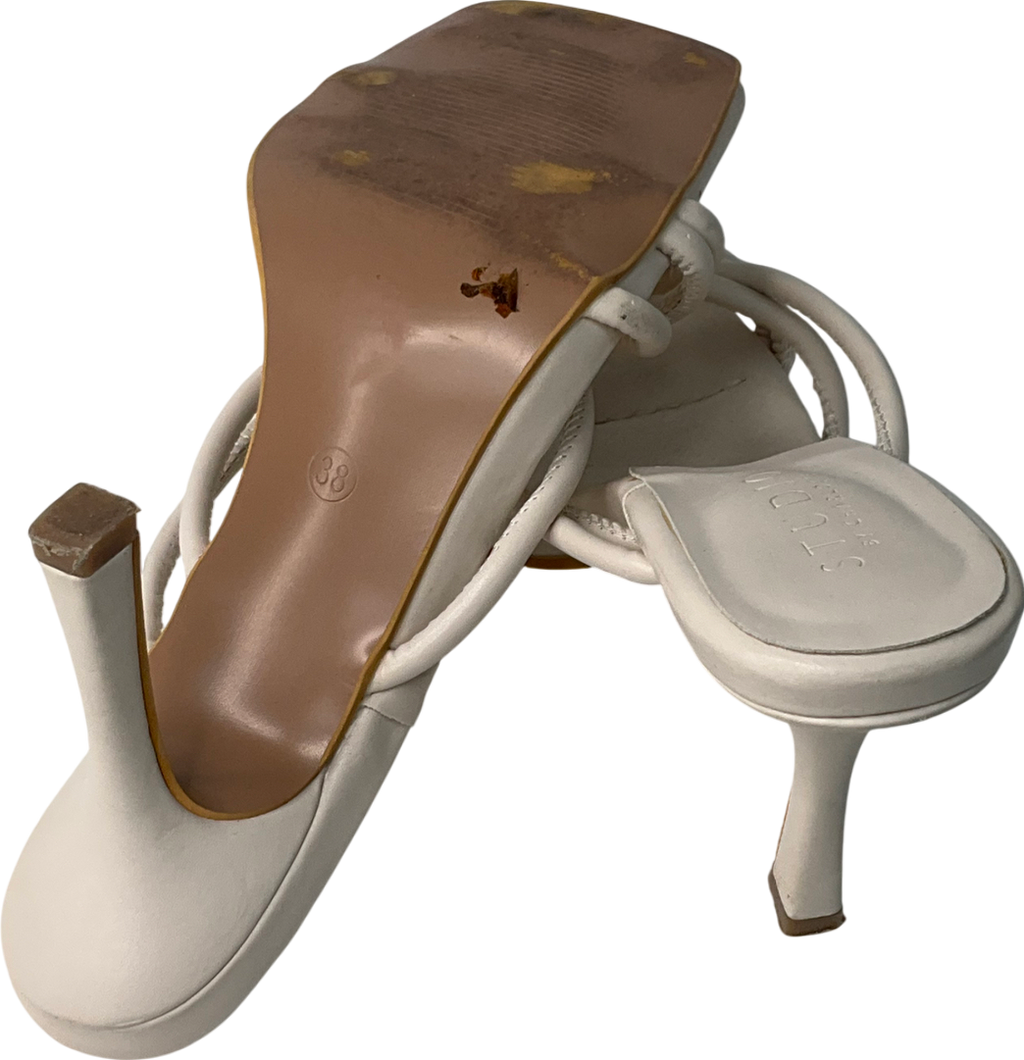 studio by charlotte Cream Strappy Heeled Mule UK 5 EU 38 👠