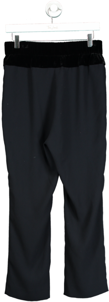 The Kooples Black Velvet Trim Trousers UK 10