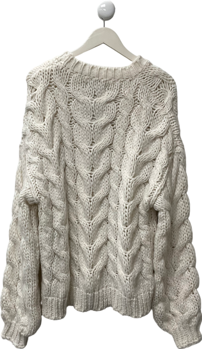 White Fox White Real Feelings Oversized Knit Sweater UK L/XL
