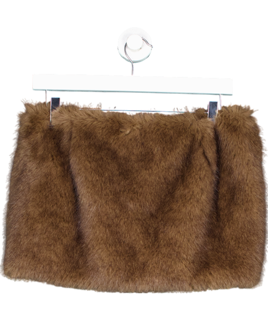 Bodysourced Brown Fur Skirt UK M/L
