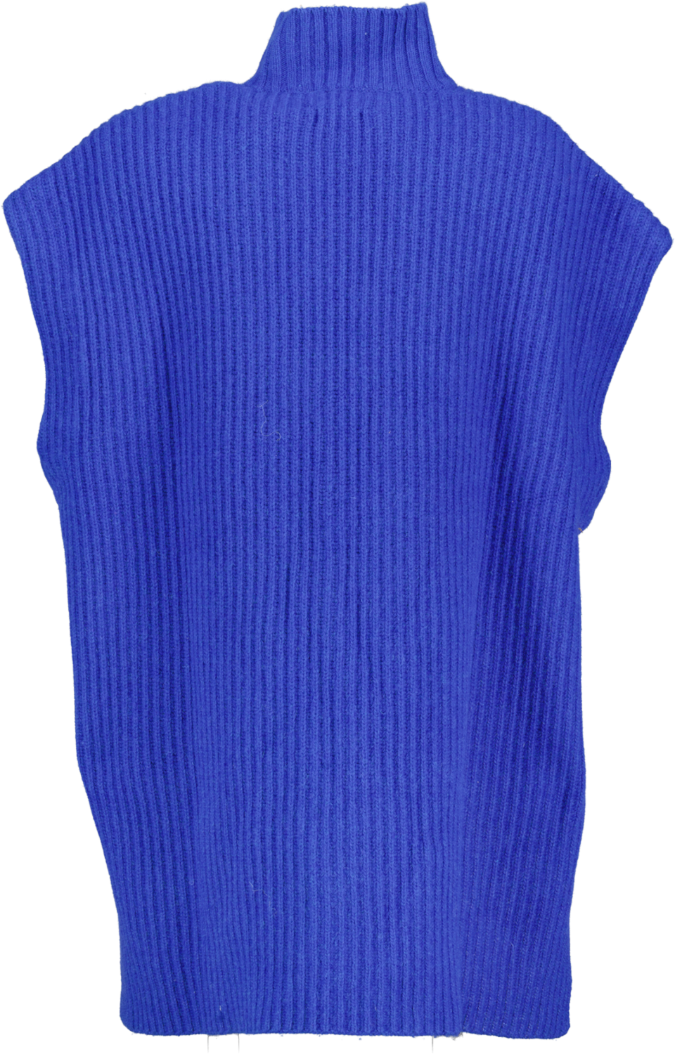 GANNI Blue Rib Knit Sleeveless Jumper UK XL