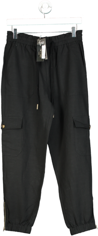 WYSE LONDON Black Anyah Cargo Trouser UK 8