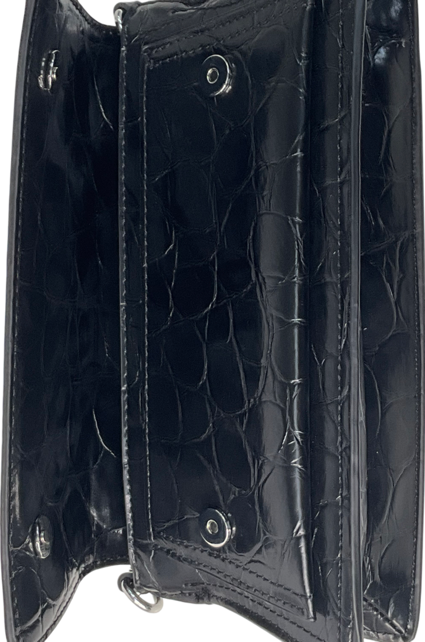 ZARA Black Croc Handbag One Size