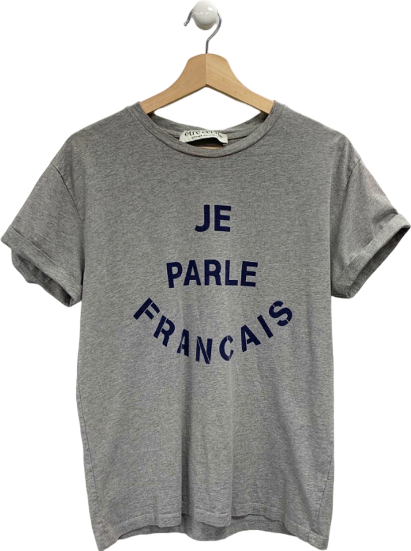Etre Cecile Grey JE PARLE FRANÇAIS T-Shirt UK S