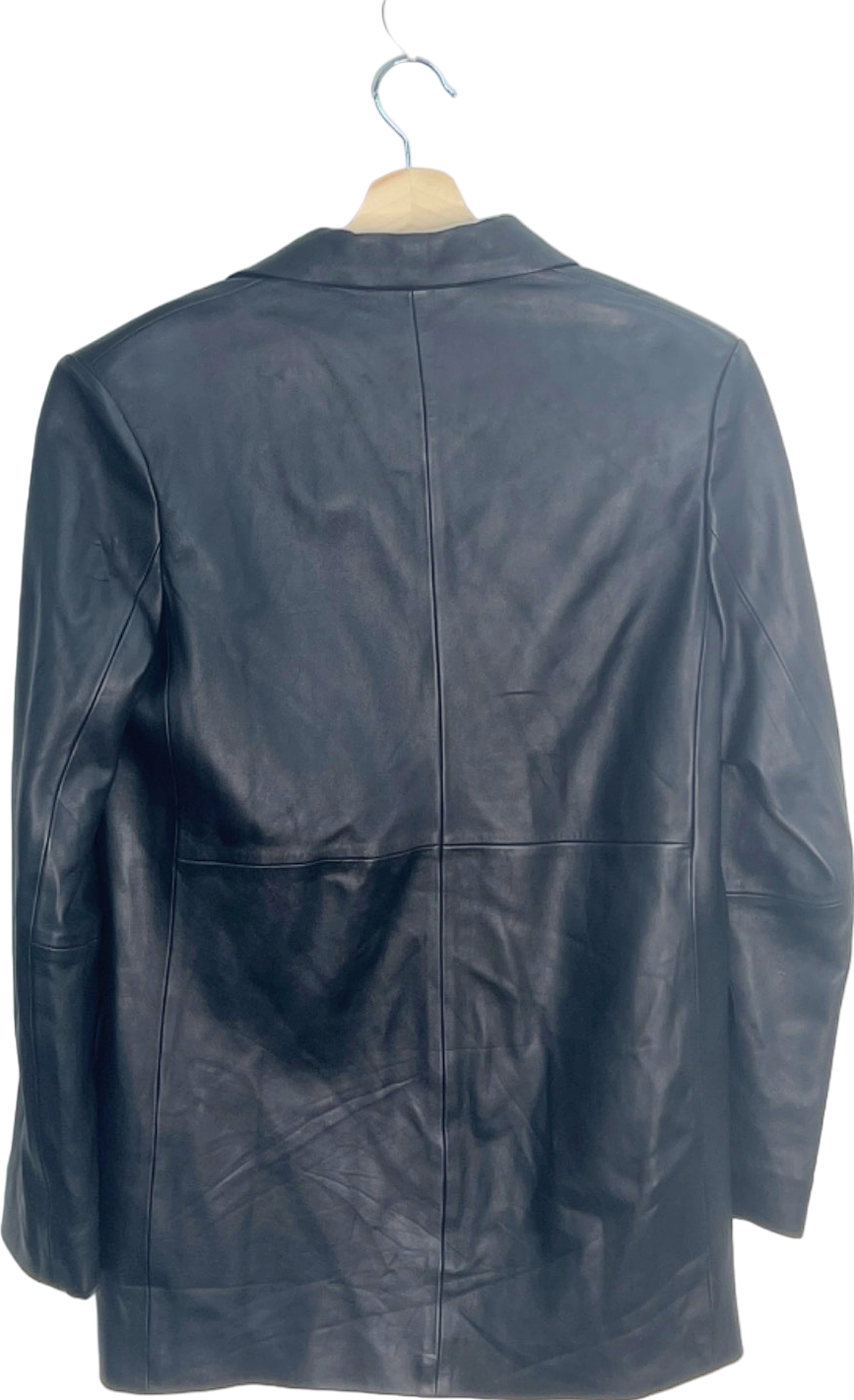 & Other Stories Black Leather Blazer EU32  UK 4 / XS