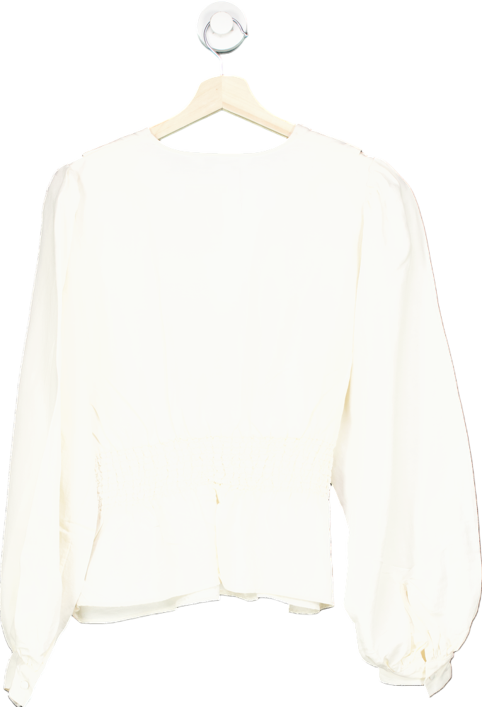 & Other Stories Ivory Smocked Waist Blouse EUR 40 UK 12