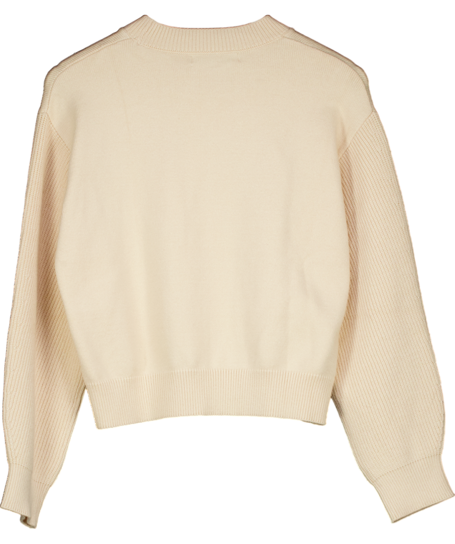 MANGO Cream Round Neck Knitted Sweater UK S