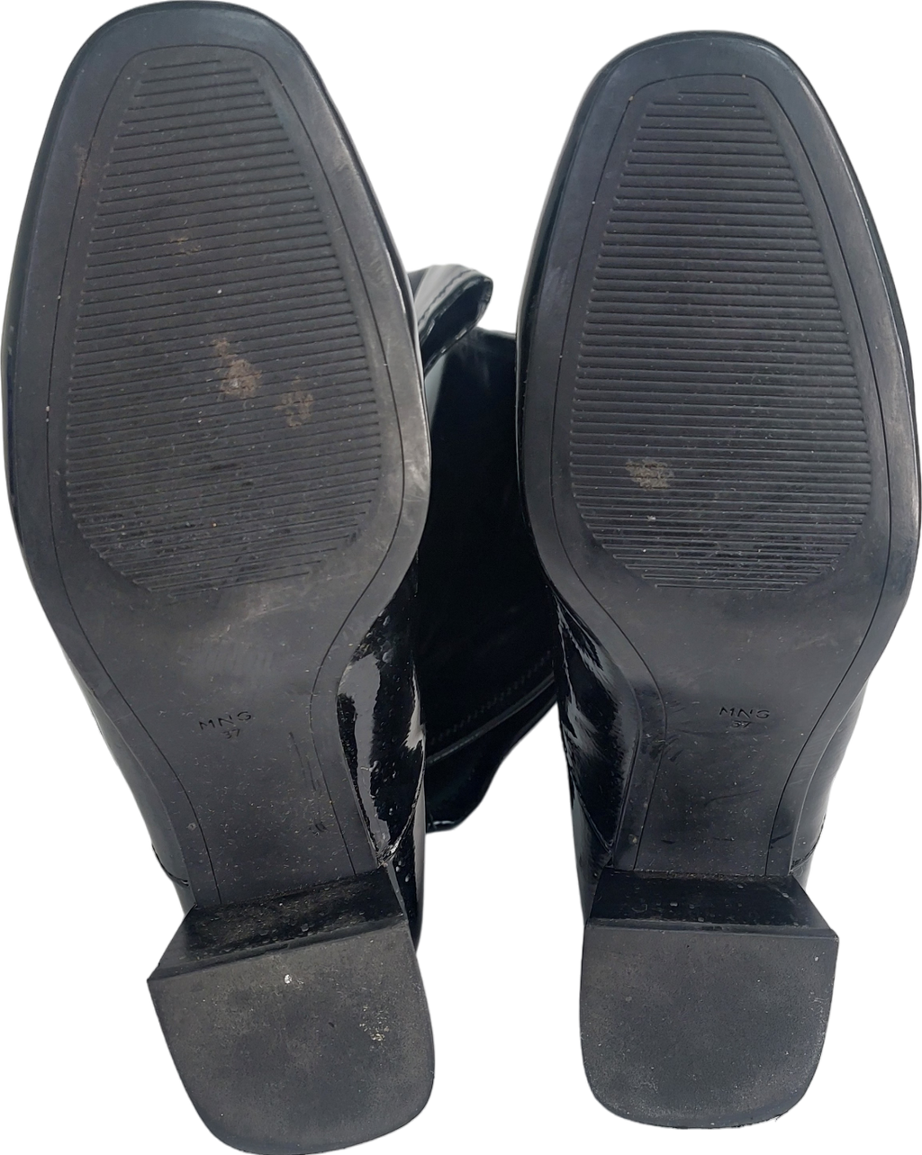 MANGO Black OVER THE KNEE Patent Boots UK 4 EU 37 👠