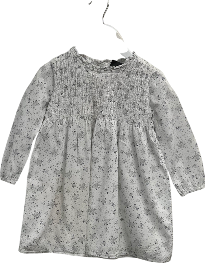 The Little White Company White Camille Floral-print Organic-cotton Dress 1 Year