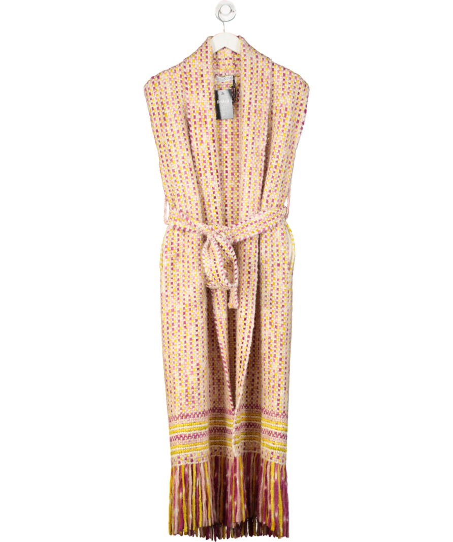 Gabriella Hearst Multicoloured 100% Cashmere Sleeveless Longline Waistcoat UK XS