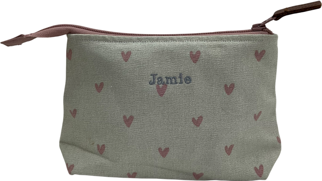 Sophie Allport Beige Heart Canvas Makeup Bag Small One Size