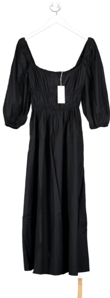 Reformation Black Organic Cotton Bennie Dress BNWT UK S