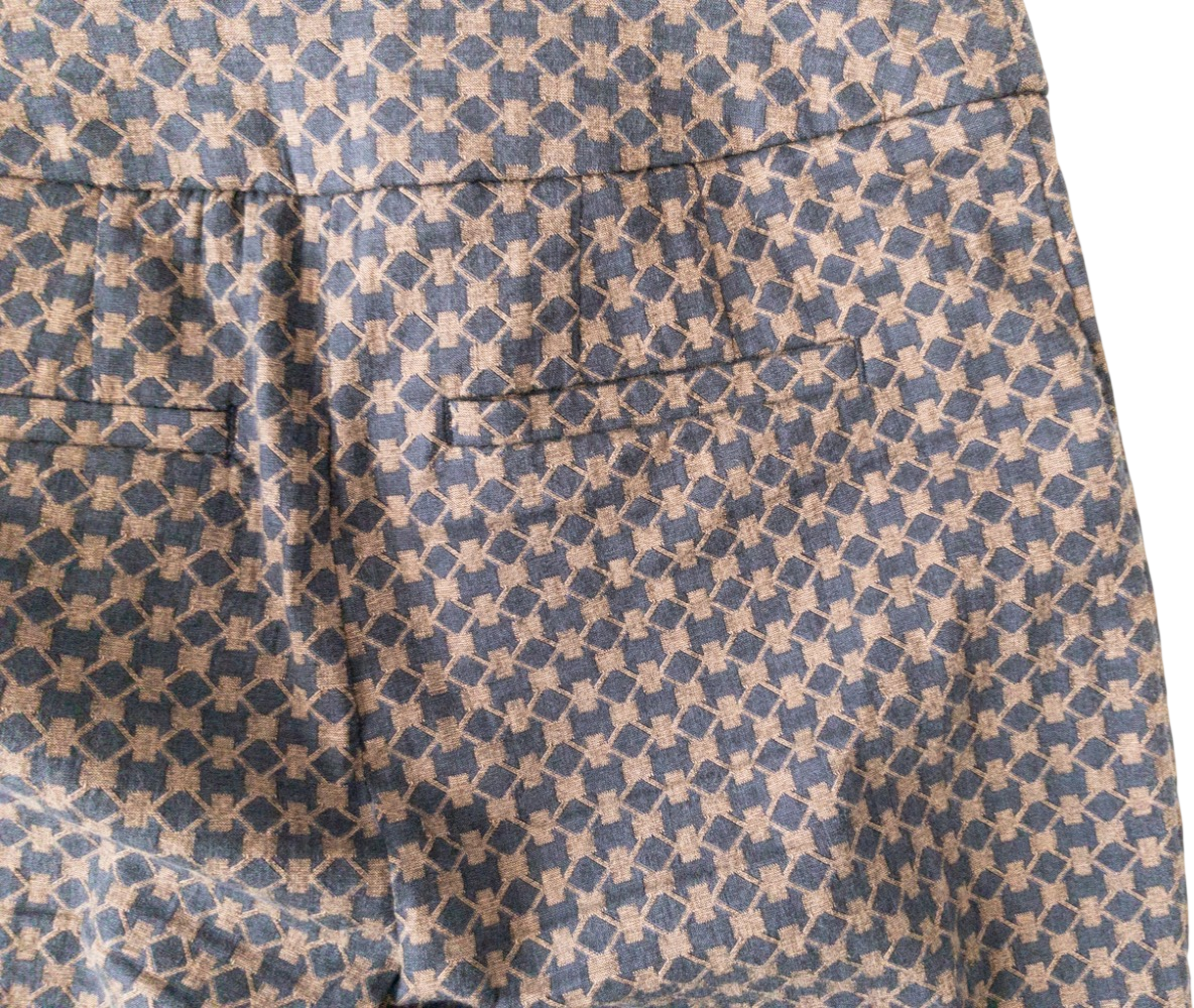 Phase Eight Brown  / Navy Geometric Jaquard Trousers UK 10