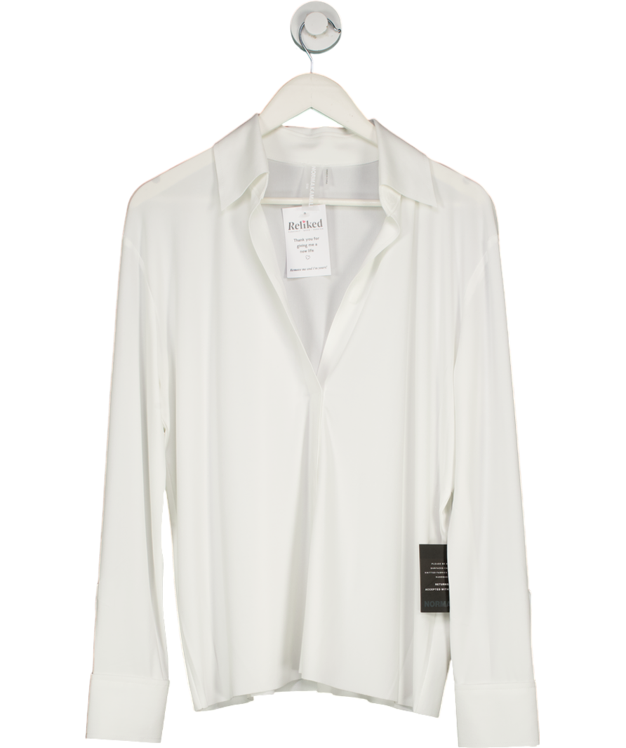 Norma Kamali White Shirt With Collar Stand UK S