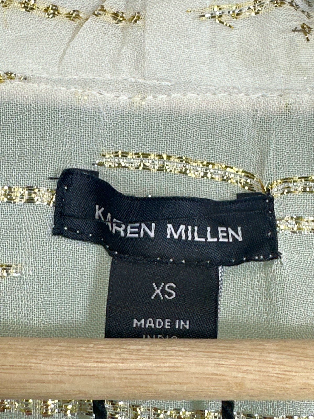 Karen Millen Ivory Fringed Viscose Metallic Thread Woven Kimono UK XS