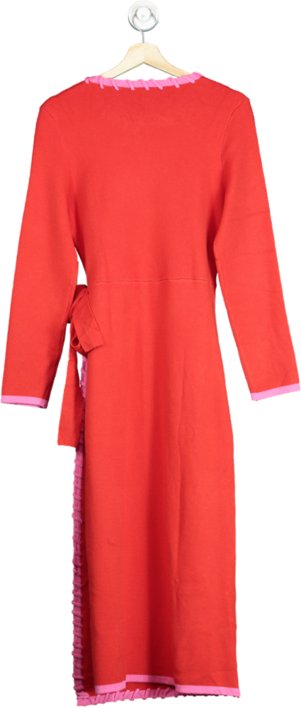 Never Fully Dressed Red and Pink Sydney Wrap Dress UK M