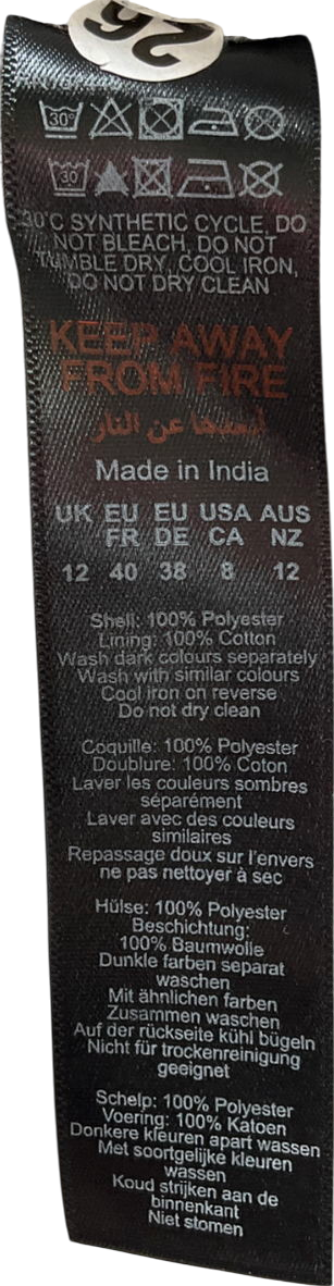 PrettyLittleThing White Black Zebra Print Tie Up Mini Skirt UK 12