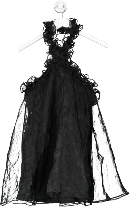 Lovers and Friends Black Ruffle Halter Mini Dress UK XS