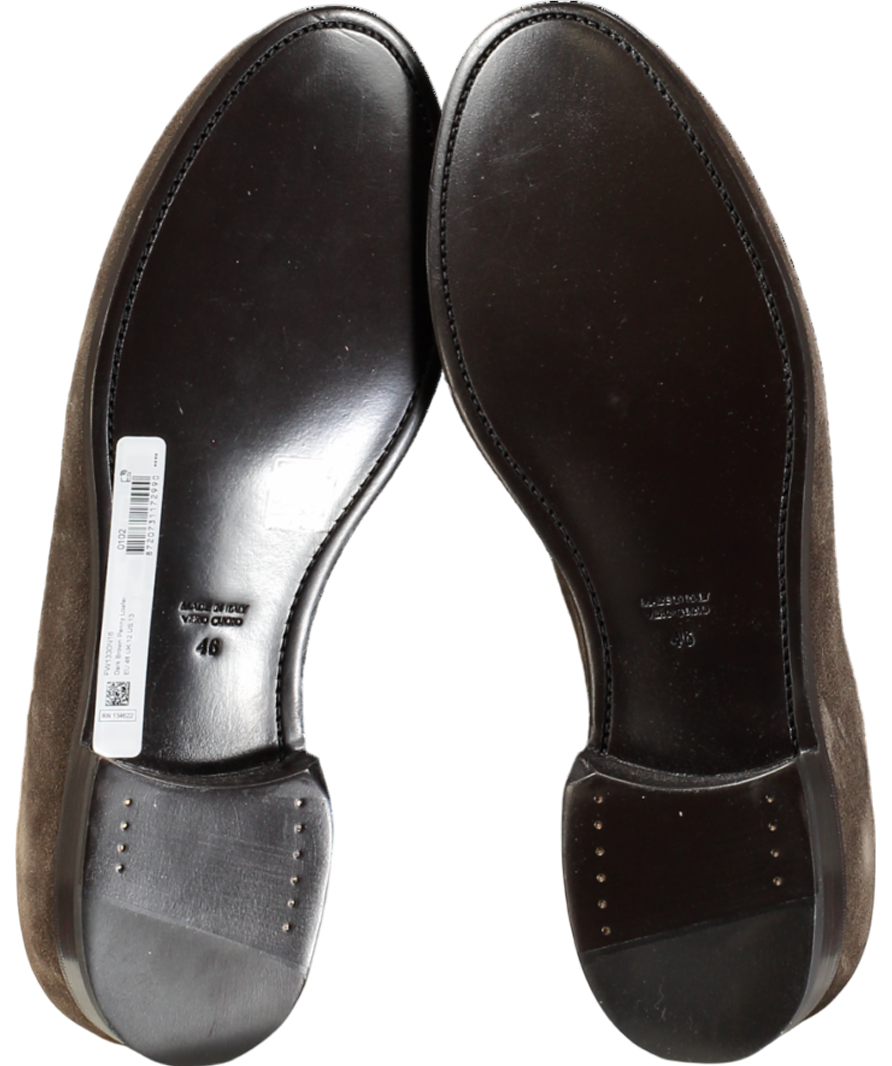 Suit Supply Brown Italian Calf Suede Penny Loafer UK 12 EU 46 👞
