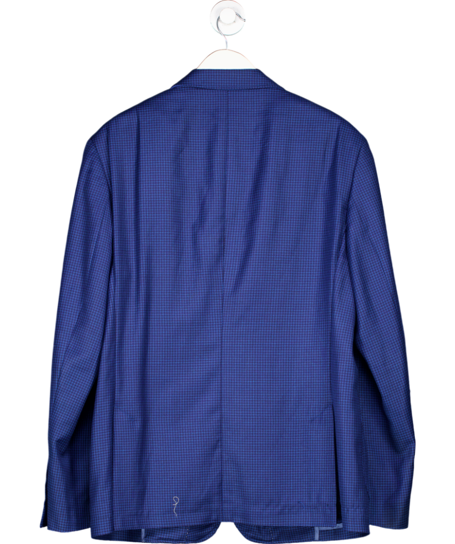 Mirto Madrid Blue Single Breasted Wool Blazer UK L/XL
